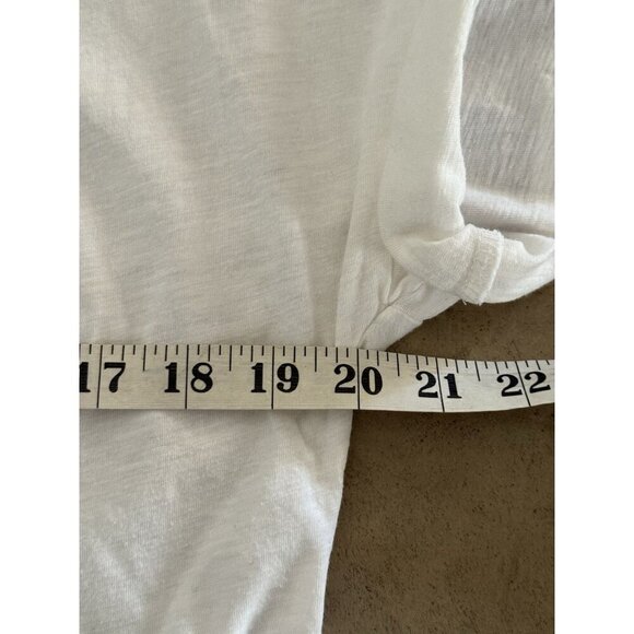 Caribbean Joe White Button Front Henley T-Shirt Sz L Rolled Sleeves 100% Cotton - Picture 7 of 8